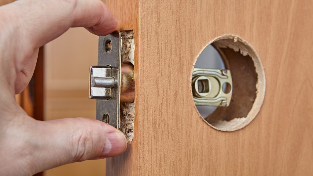 inserting latch inside door