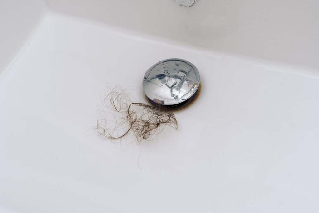 hair in sink drain