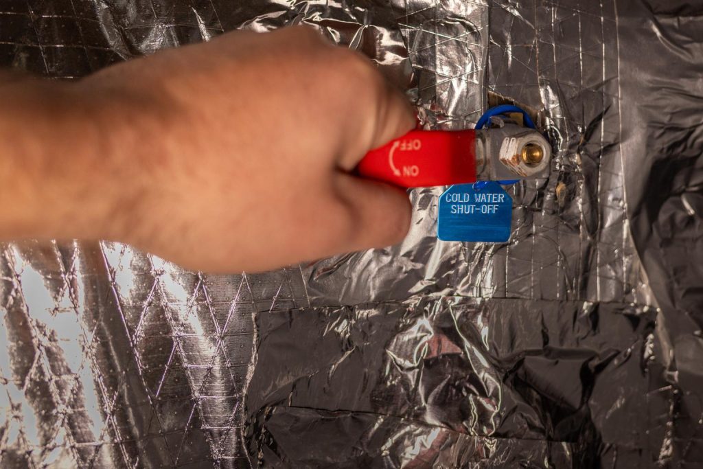 turning the water off in the house