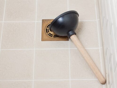 unclog drain with plunger
