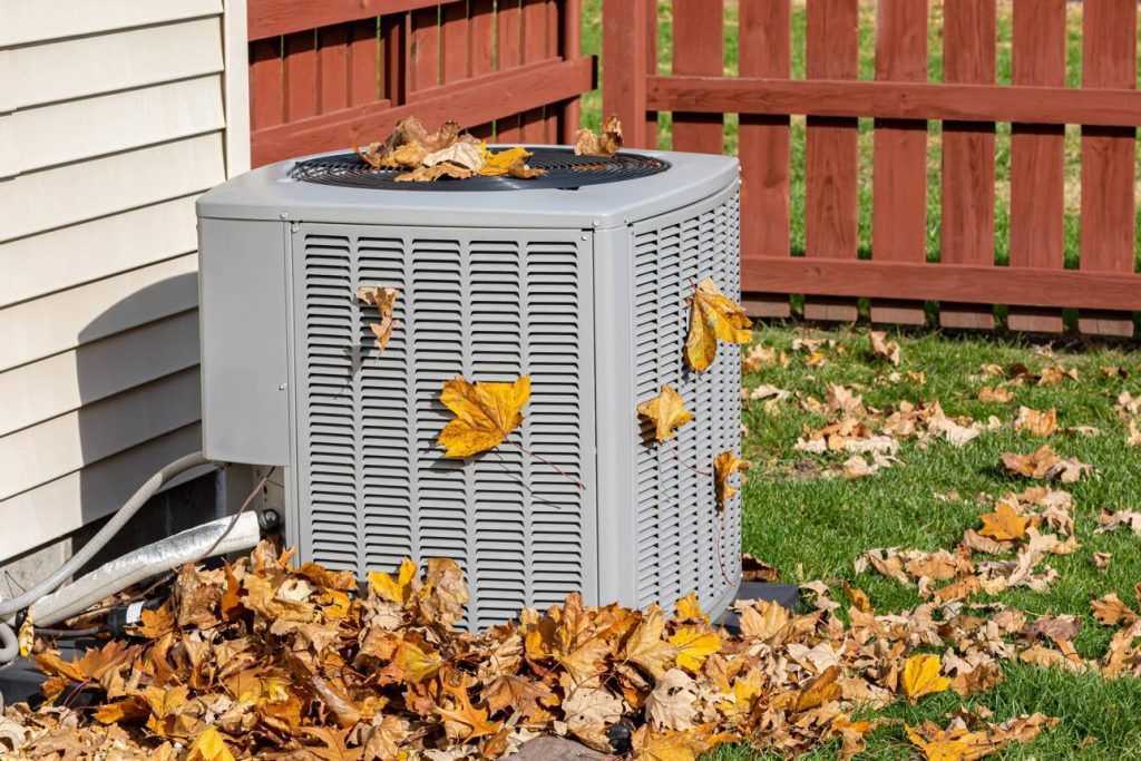leaves can get stuck in your ac unit