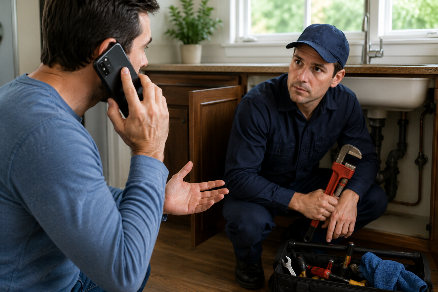 Professional plumber inspecting noisy copper plumbing pipes in a residential basement while diagnosing persistent banging pipe sounds why are my pipes banging