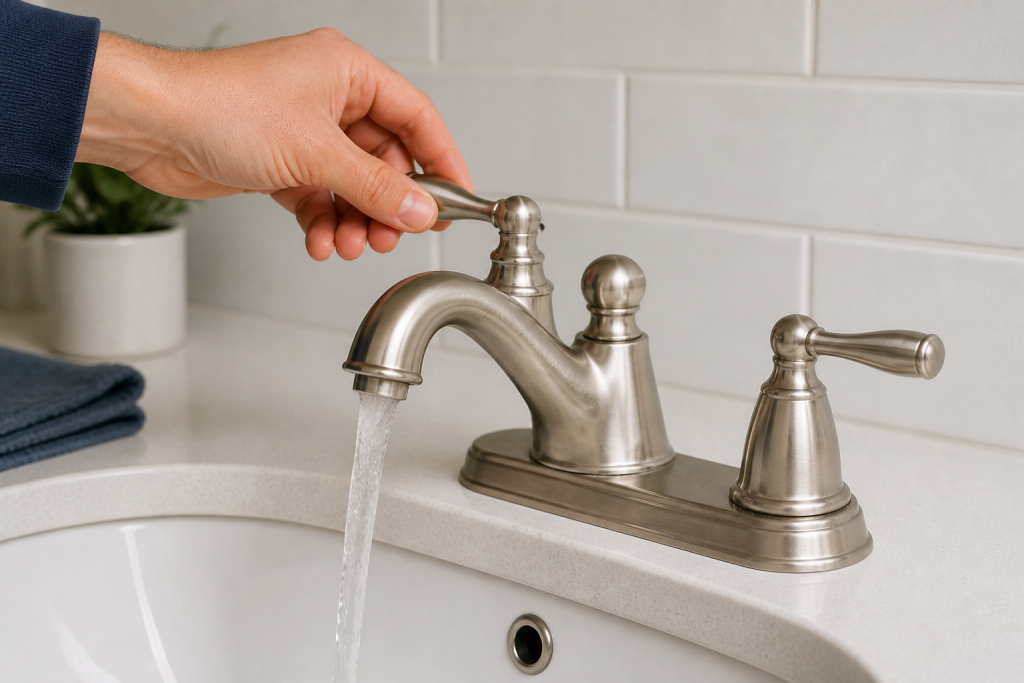 Turning water back on at faucet after completing sink drip repair