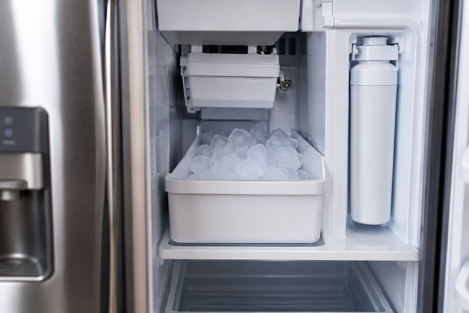 Whirlpool refrigerator ice maker and water filter compartment after filter replacement troubleshooting